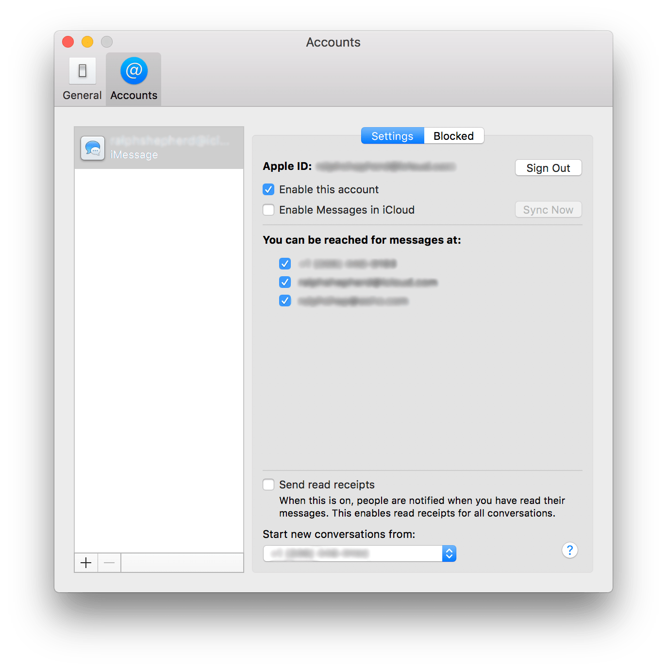 macOS iMessage Settings