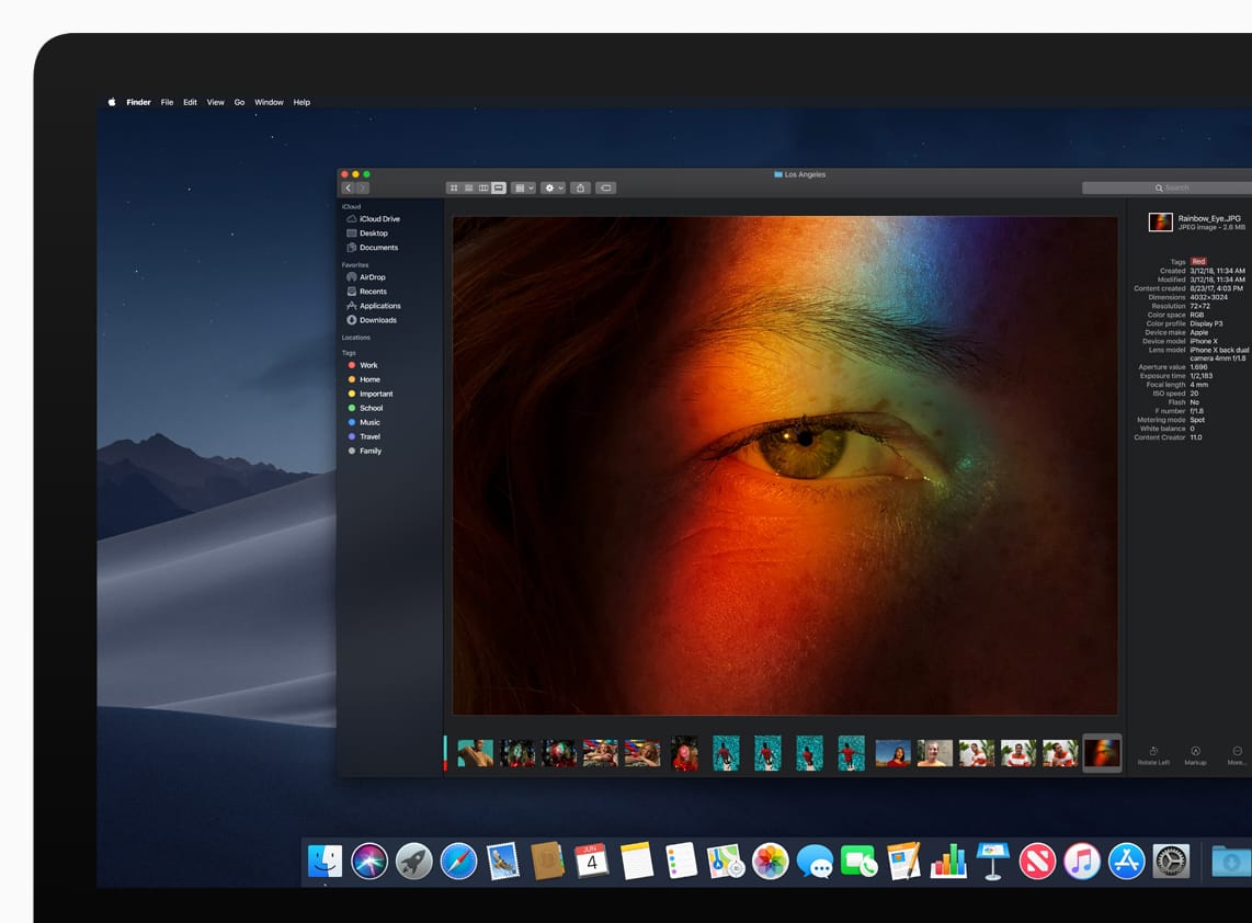 macOS Mojave: Finder Gallary View