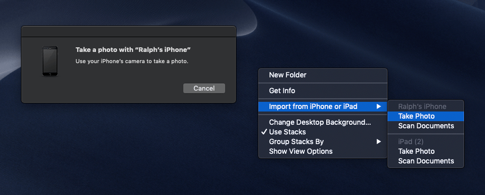 macOS Mojave: Import from iPhone or iPad