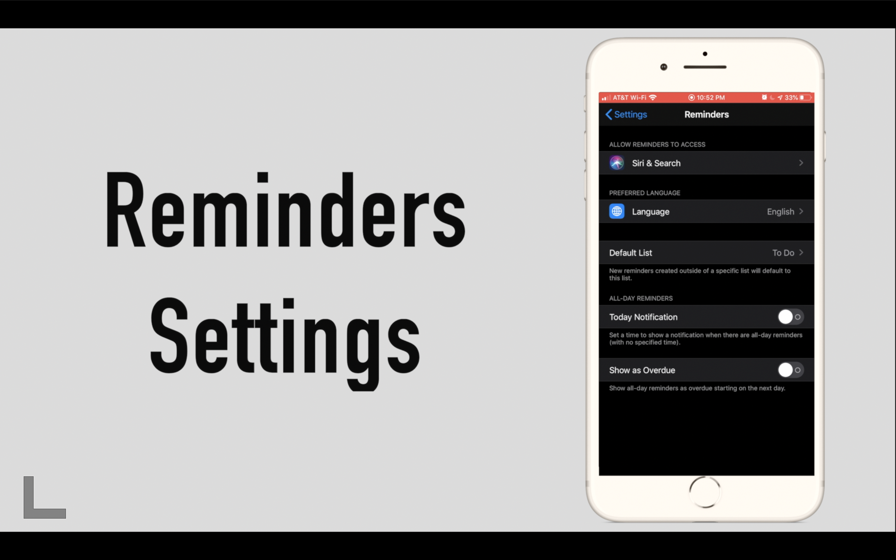 iOS 13 Reminders-Reminders Settings