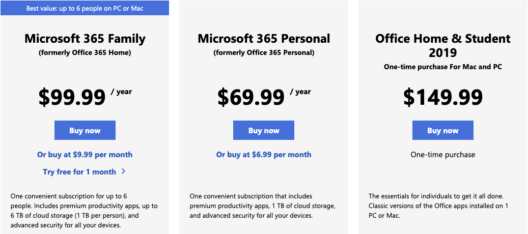 Microsoft 365 Personal (formerly Office 365 Personal)